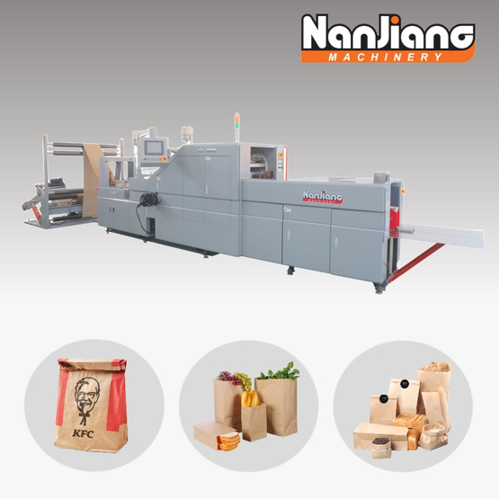Machine de fabrication de sacs en papier à fond carré SOS alimenté par rouleau HD-260